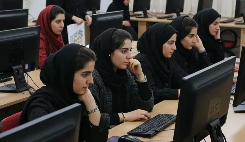 Home Afghan Girls Studying Computer In Computerlab