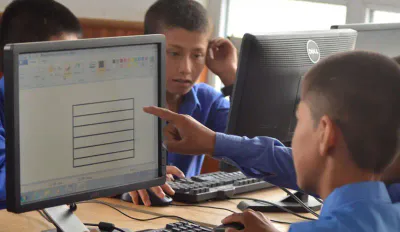 Home Boy Studying Computer